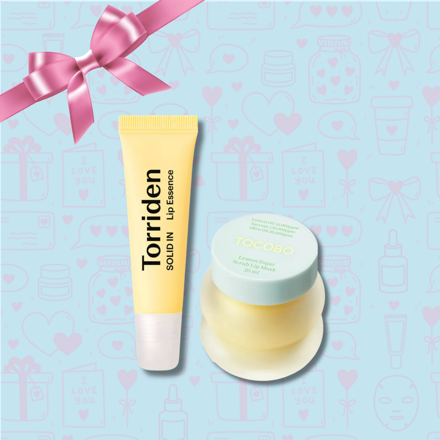 Torriden solid in lip essence ceramide tocobo lip scrub set, giftset, lip care