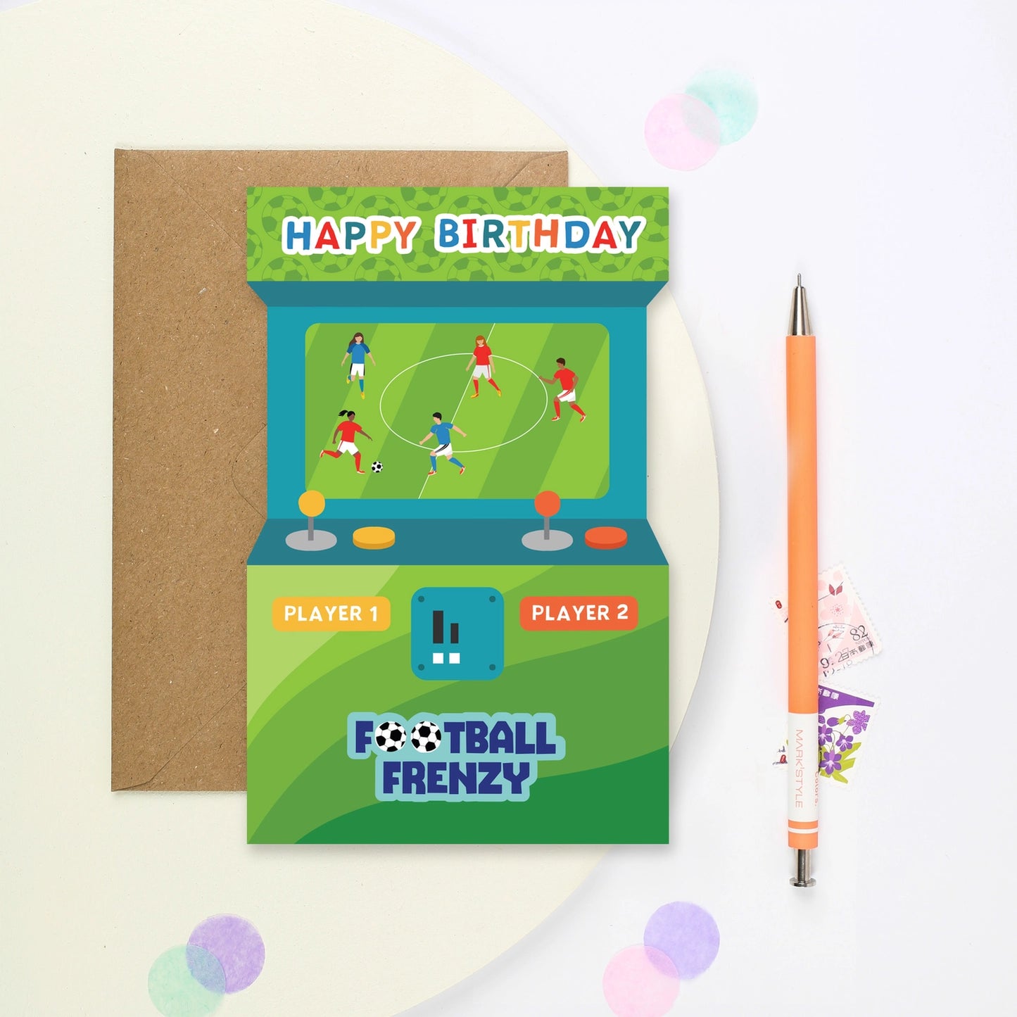 Football Frenzy Arcade Birthday card