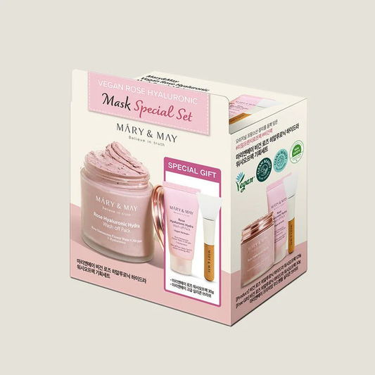 Mary&May Rose Hyaluronic Hydra Wash Off Pack giftset