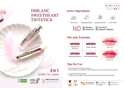 Diblanc 3 in 1 tint stick lip tint bubustore