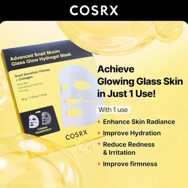 Cosrx advanced snail mucin glass glow sheet mask( 1pc )