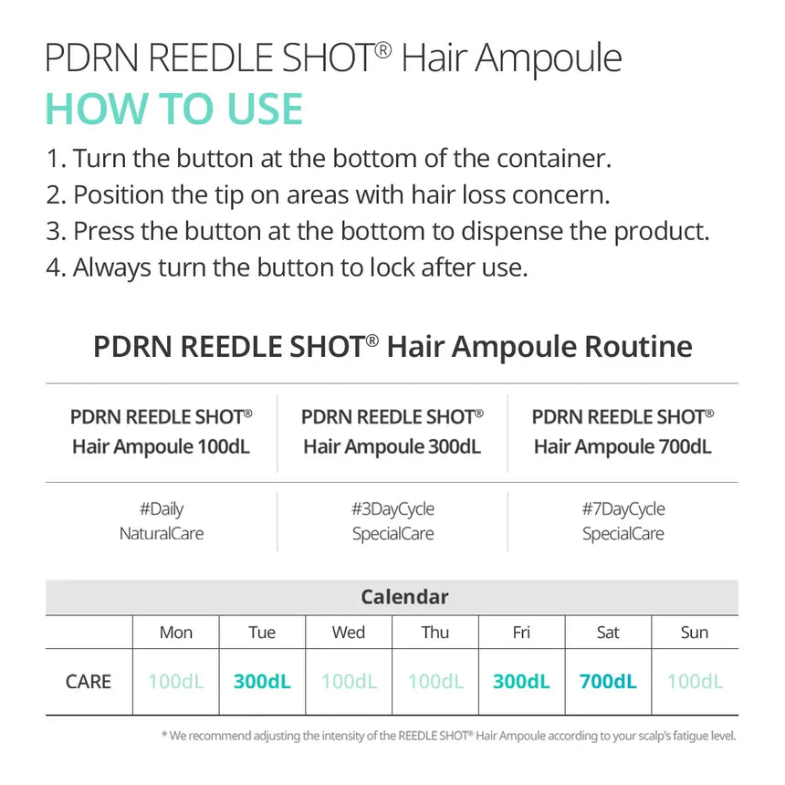 VT Cosmetics PDRN Reedle Shot Hair Ampoule 100dL