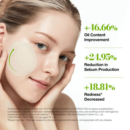 Anua Azelaic acid 10 + Hyaluron Soothing toner pad